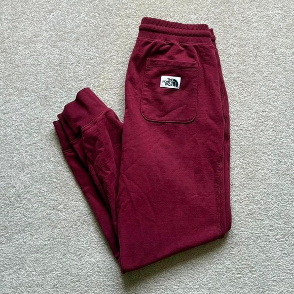 The North Face Burgundy Jogger Sweatpants Y2K Men's Medium‎ Embroidered - Picture 1 of 5